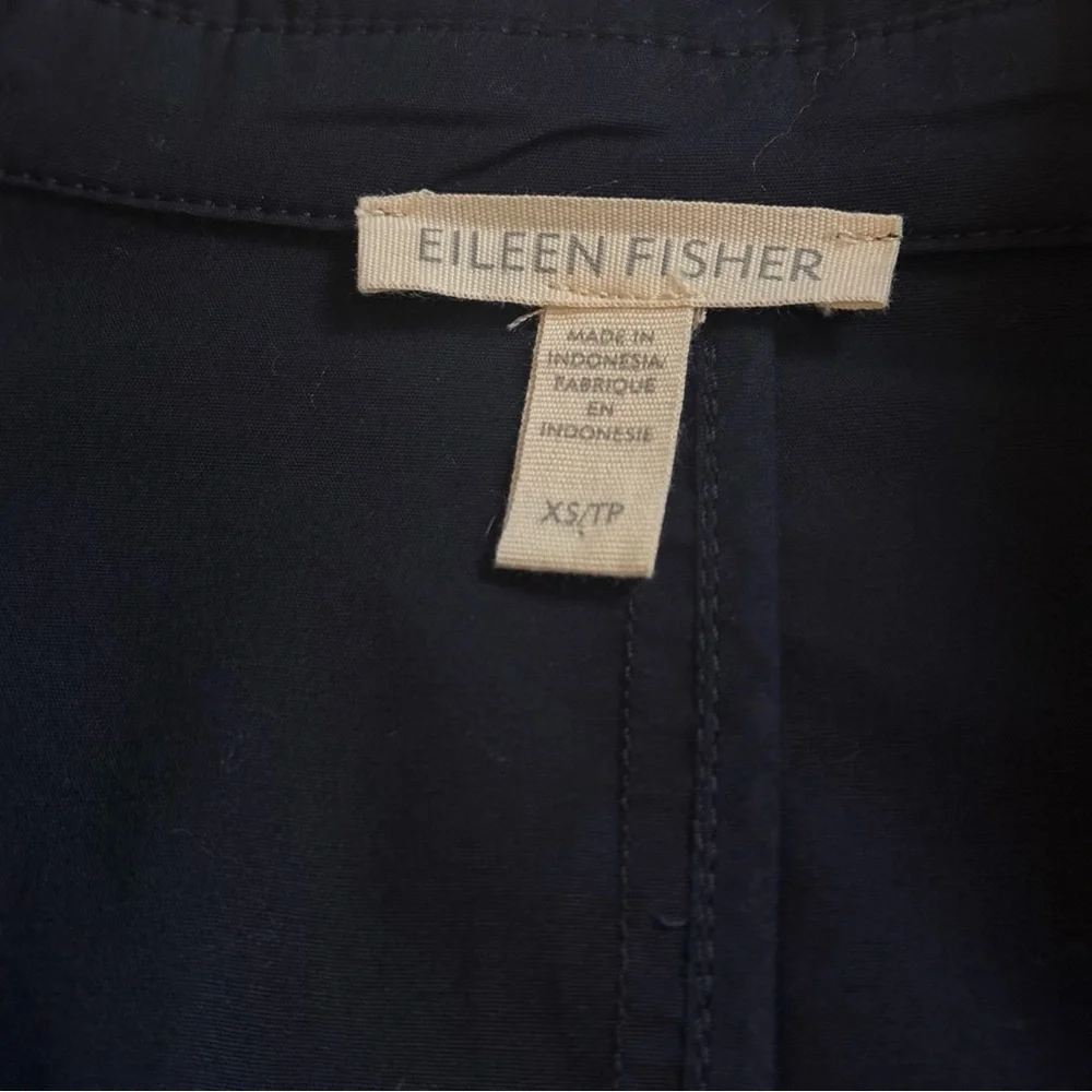 Eileen Fisher Organic Cotten Double Pocket Button Front Blazer Jacket Womens XS - Picture 8 of 10